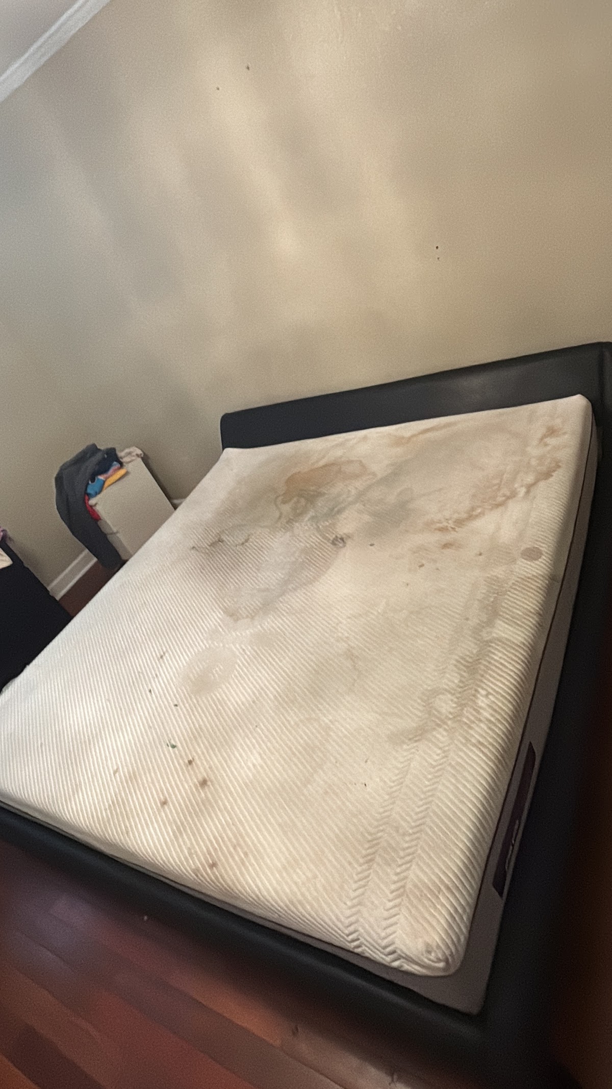 Mattress photographed before cleaning